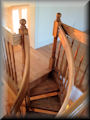 Red Oak 5' 6" 3QT with profiled rails and turned baluster & newel posts